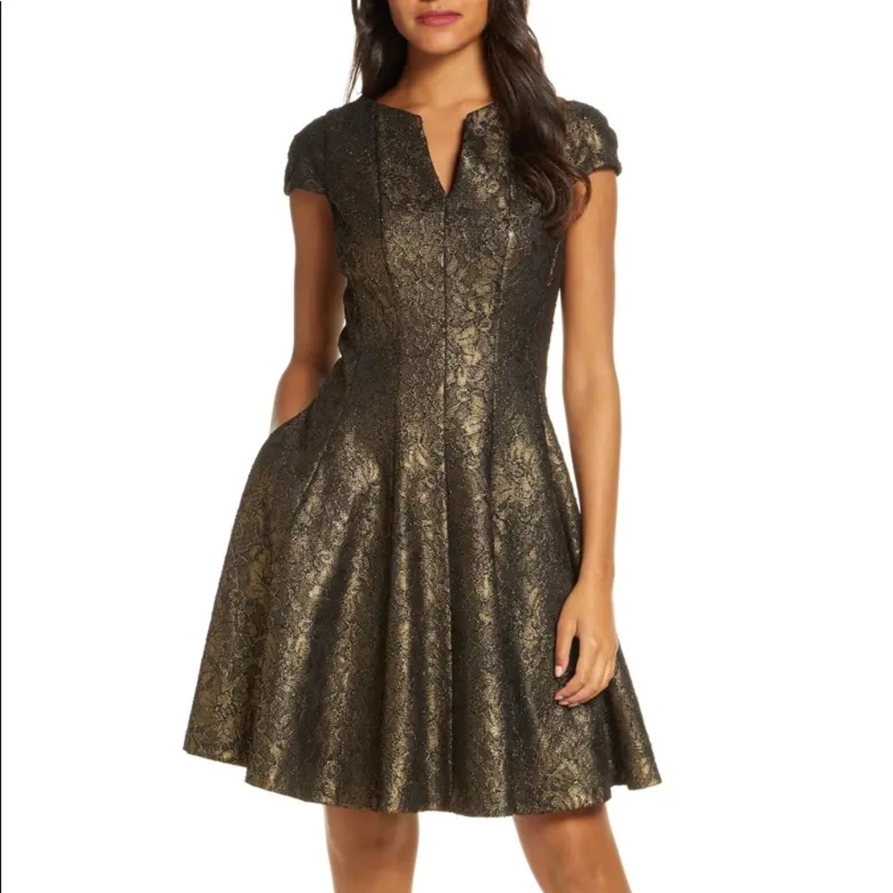 Julia Jordan Metallic Lace Mini Dress